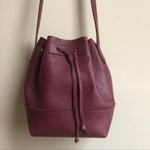 J CREW Downing Bucket Bag EUC Deep Garnet - Picture 3 of 8